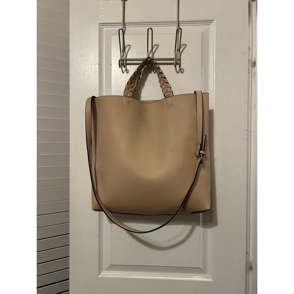 Jules Kae Light Pink Faux Leather Tote preppy carry all - Picture 1 of 9